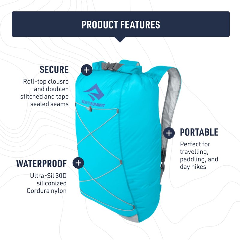 Sea to Summit Ultra-Sil Dry Waterproof Day Pack, 22-Liter, HighRise Grey