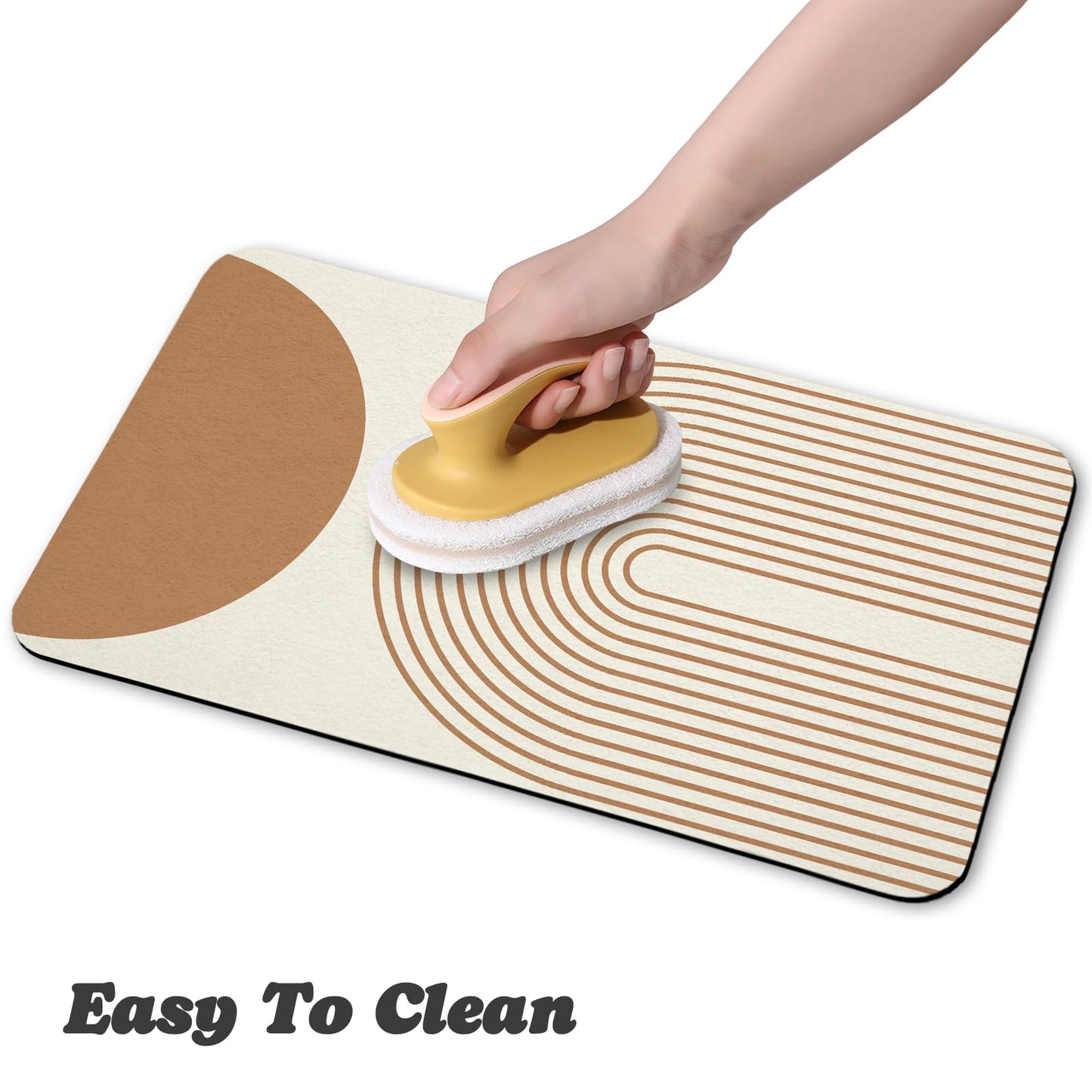 Dog Food Mats,Cat Absorbent Water Bowl Feeding Mats Pet Placemats for Food and Water Beige Bohemia 12 * 20 inch