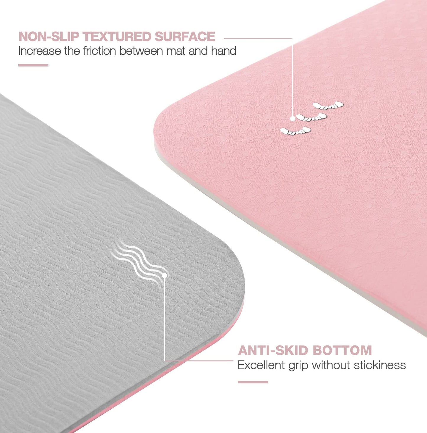 UMINEUX Yoga Mat Extra Thick 1/3'' Non Slip for Women, Eco Friendly TPE Fitness Exercise Mat with Carrying Sling & Storage Bag
