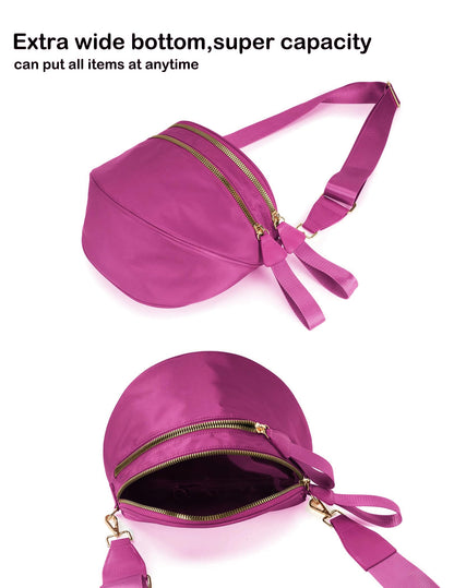 Spacious Nylon Crossbody Bag Bum Bag Handbags Wallets Purses Trendy Shoulder Bag for Women