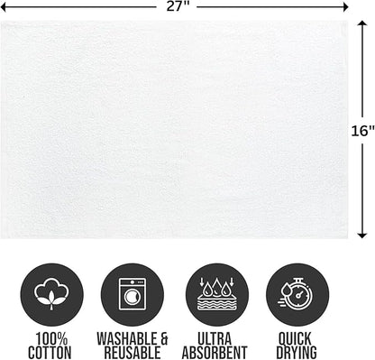 24 Pack Premium Hand Towels – 100% Cotton, Soft & Highly Absorbent – 16x27