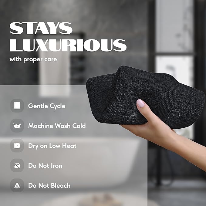 White Classic Black Hand Towels