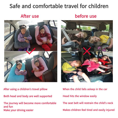 FHSGGP Travel Pillow Car Pillow Kid Car Sleeping The Sleeping Aid for Adults and Kids on Road Trips Kids Travel Pillow Gray