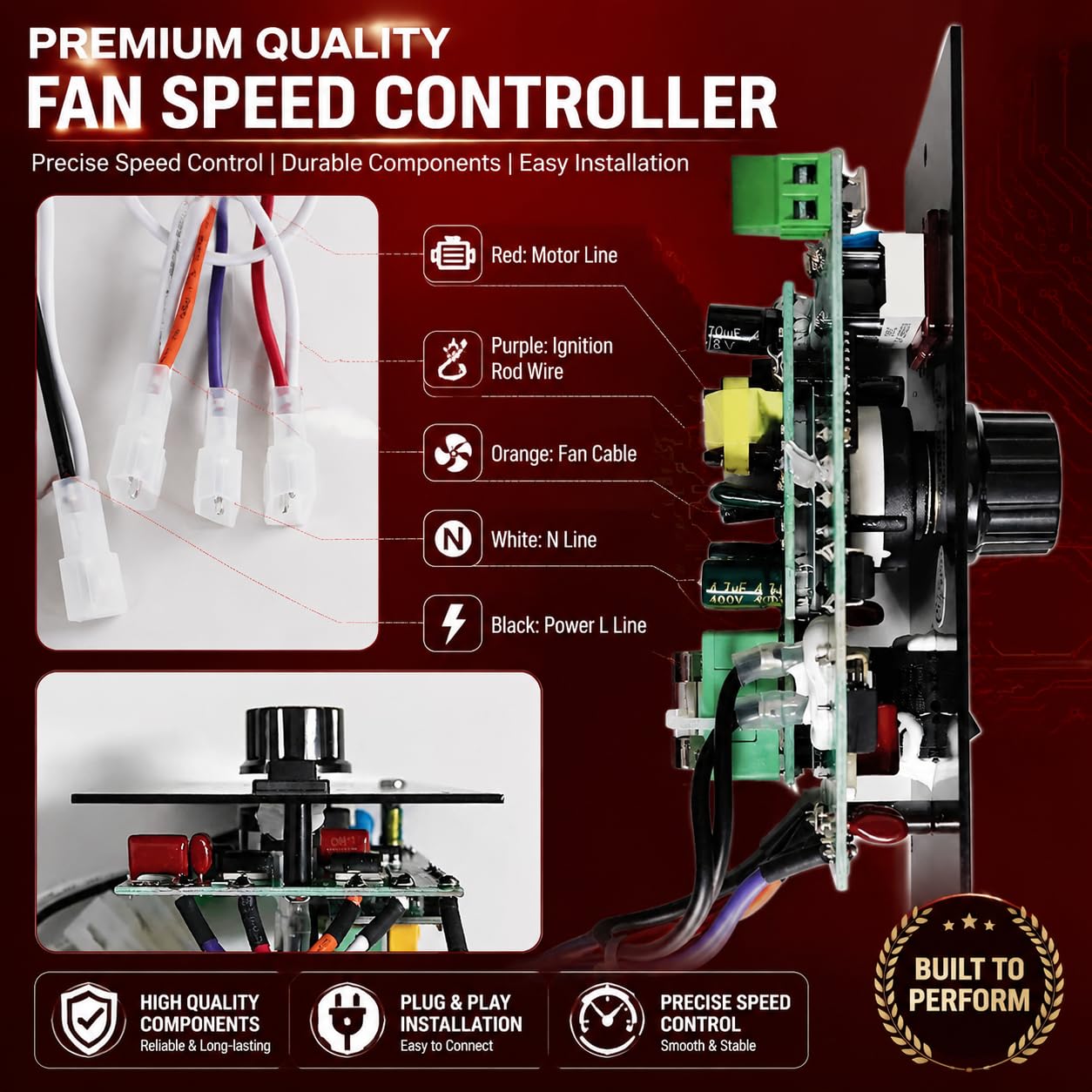 Controller Kit for Traeger BAC236, BAC365, BAC283, etc. (NO Temp Probe Ports) - Fits Bronson 20, Pro 22/34, Texas Elite 34, Lil Tex, Tailgater & More (Excl. PTG/Ranger/Scout)