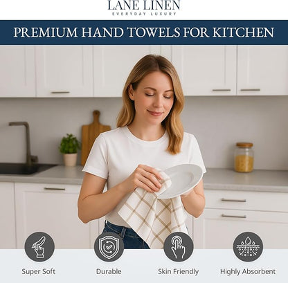 LANE LINEN Kitchen Towels & Dishcloths Set of 12-100% Cotton, Quick-Drying 18”