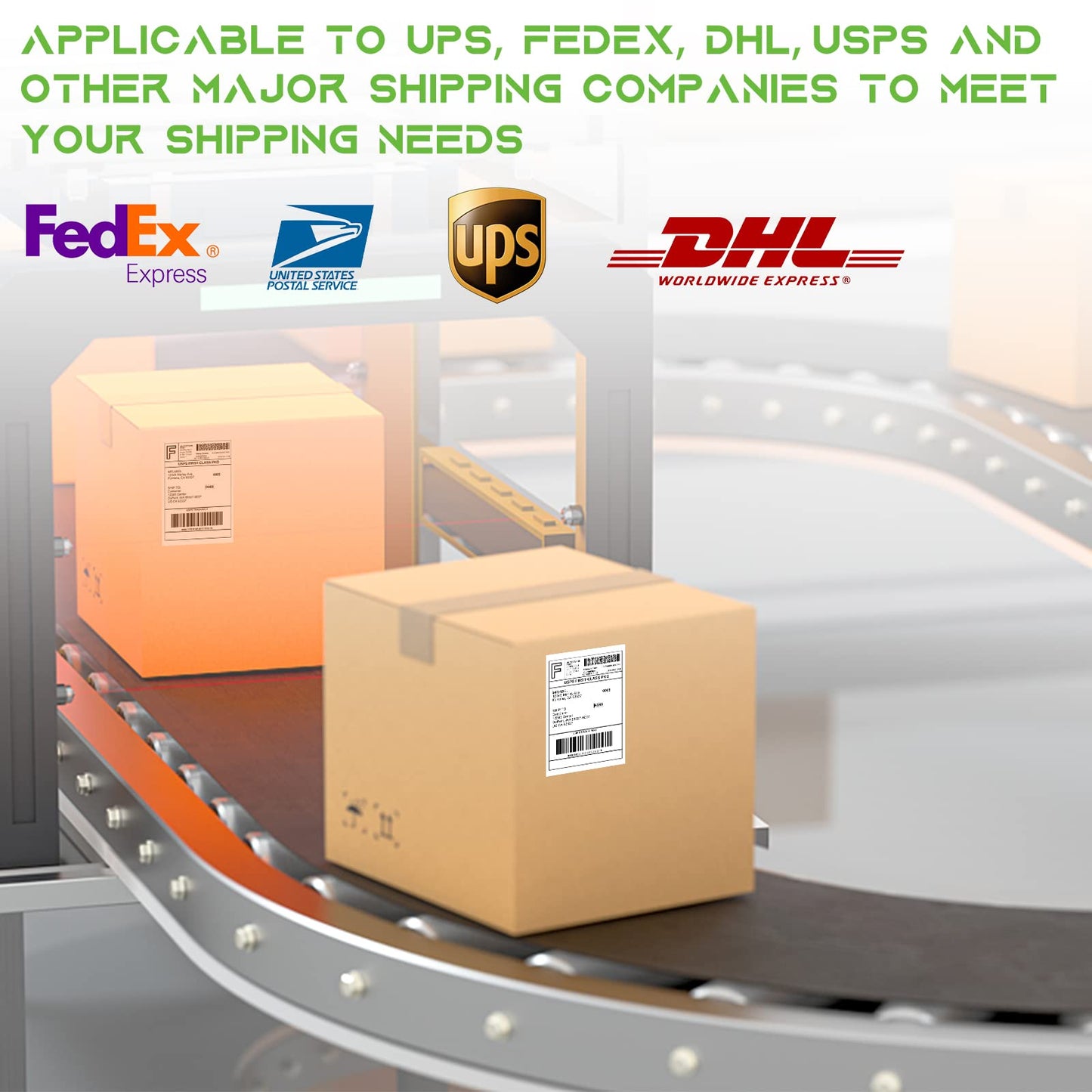 MFLABEL 4x6 Direct Thermal Shipping Labels - 12 Rolls of 450 Labels/Roll, Compatible with Zebra 2844/ZP450/ZP500/ZP505, USPS/FedEx/UPS/Amazon Shipping, Smudge-Resistant & Permanent Adhesive