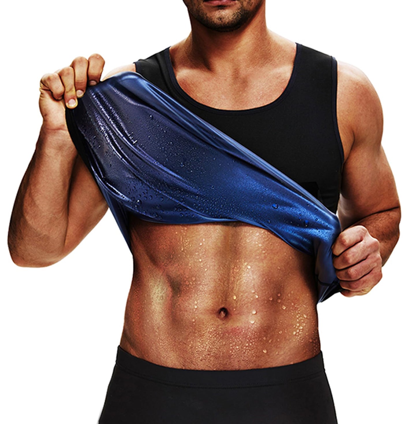 BXVX Sauna Suit Sweat Waist Trainer Vest for Men Sweat Workout Tank Top Shaper L/XL