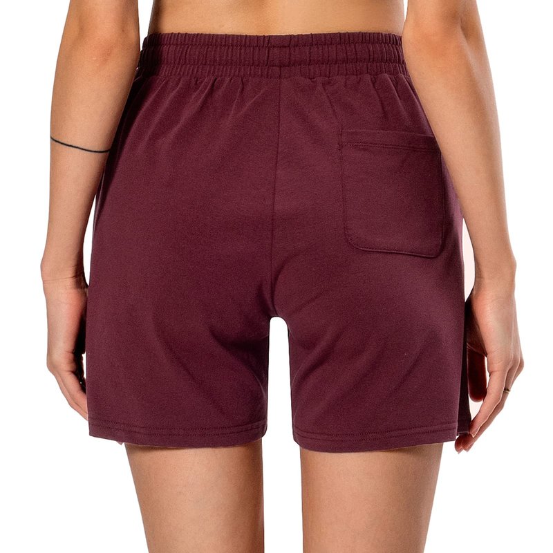 Ksmien Women's Knit Cotton Bermuda Shorts with Deep Pockets for Women Lounge Walking Running Athletic Burgundy