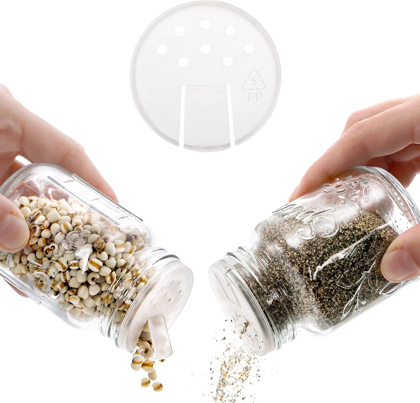Coloch 30 Pack 4 Oz Glass Mason Spice Jar with Shaker Lids& Labels, Empty Spice Bottle with Airtight Metal Caps and Collapsible Funnel for Herbs & Spices