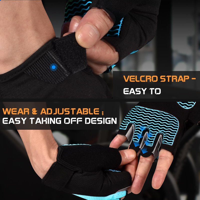 sunnex Workout Gloves for Women - Breathable Weight Lifting Gloves with Non-Slip Silicone Padding, Fingerless Gym Gloves for Cycling, Rowing, Pull Ups & Training (4 Sizes)