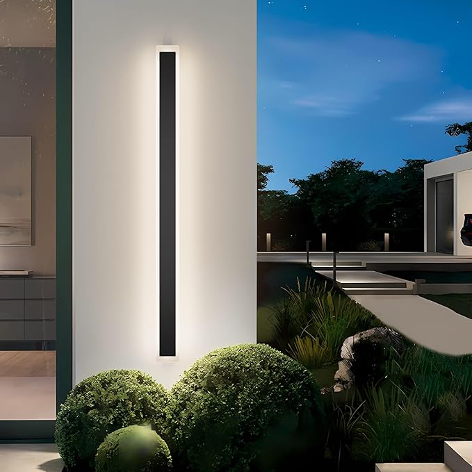 2 Pack 47.2in 4000K Long Outdoor Light IP65 Waterproof Outdoor Sconces Wall Lighting Modern LED Exterior Wall Sconces for Porch House