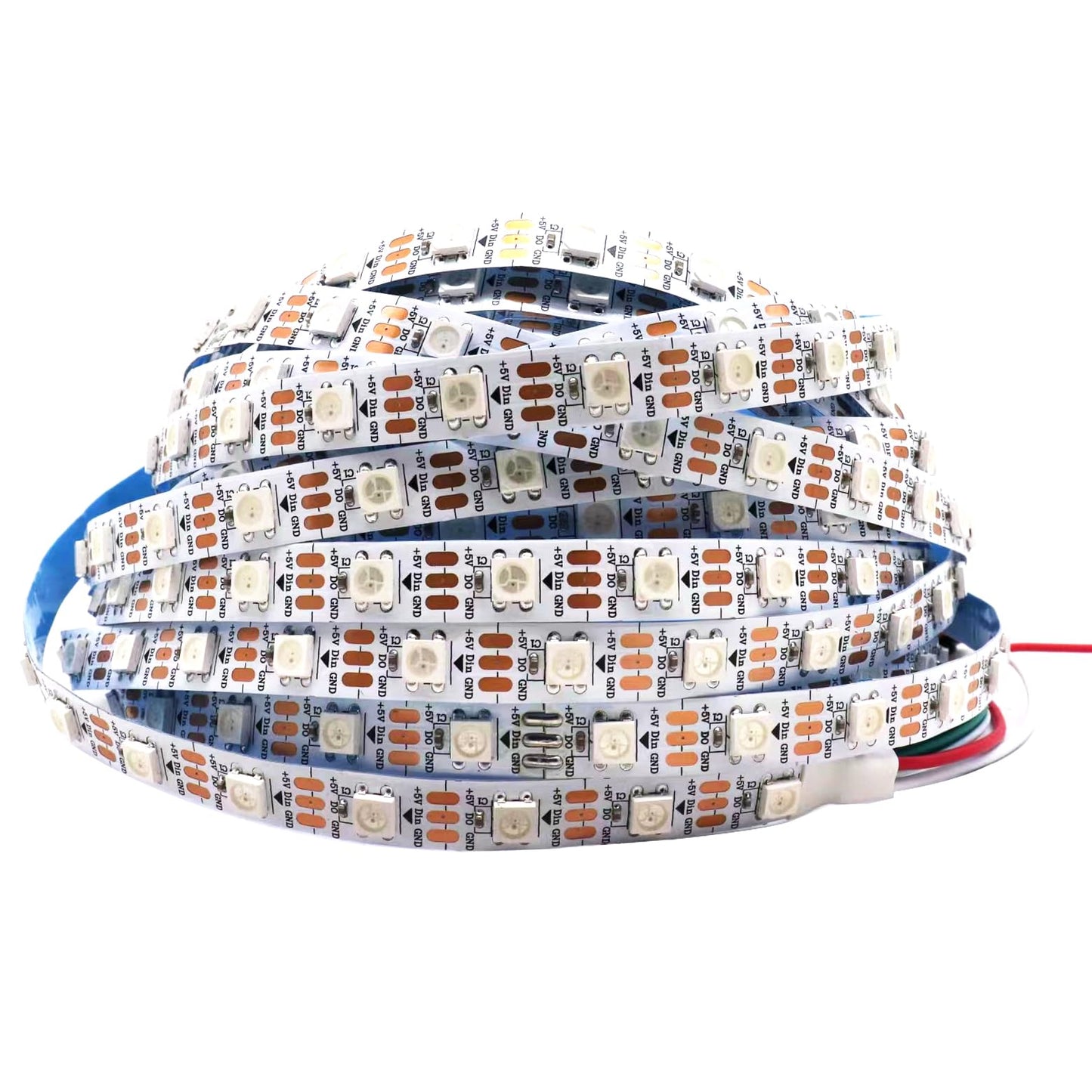 WS2812B LED Strip Individual Addressable Light WS2811 IC WS2812 60Pixels/m SMD 5050 RGB Pixel Strip DC5V (16.4FT 300LEDS Non-Waterproof, White PCB)