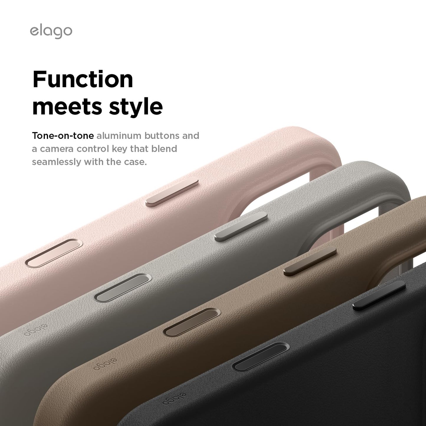 elago Magnetic Leather Case Compatible with iPhone 17 Pro Case, All MagSafe Accessories, 6.3 inch - Built-in Magnets, Durable Vegan Leather, Shockproof, Water-Resistant [Light Grey]
