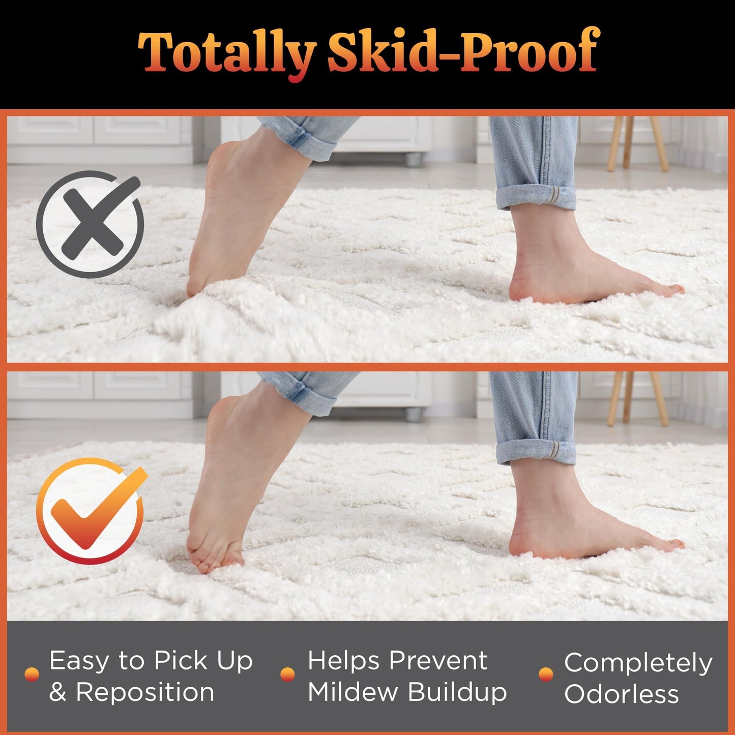 Non-Slip Pad for Rugheat Under Rug Heated Mat, Medium, 3 x 5 feet (fits Under a 3' x 5' Rug) Skid-Proof Pad for Heated Floor Mat Under Desk, Thermal Insulation Improves RugHeat Performance