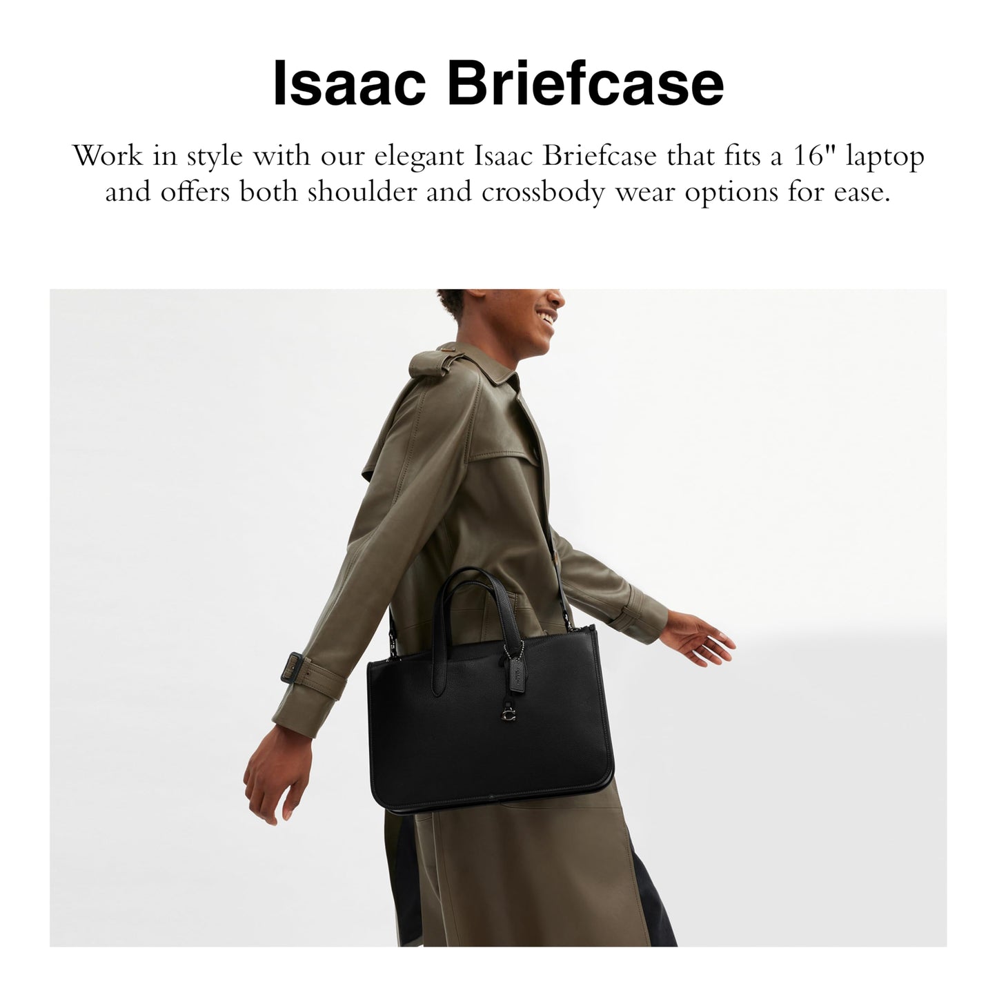 Isaac Briefcase in Pebble Leather