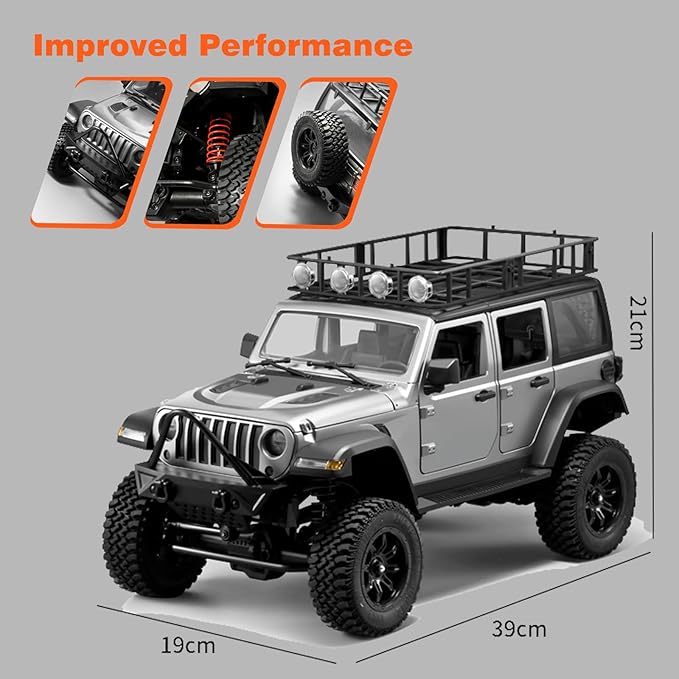 1/12 RC Crawler RTR MN-128 Off-Road Truck 4x4 RC Rock Crawler with 2.4G Remote Control RC Jeep Car Model for Adults Hobby Gifts (Orange)