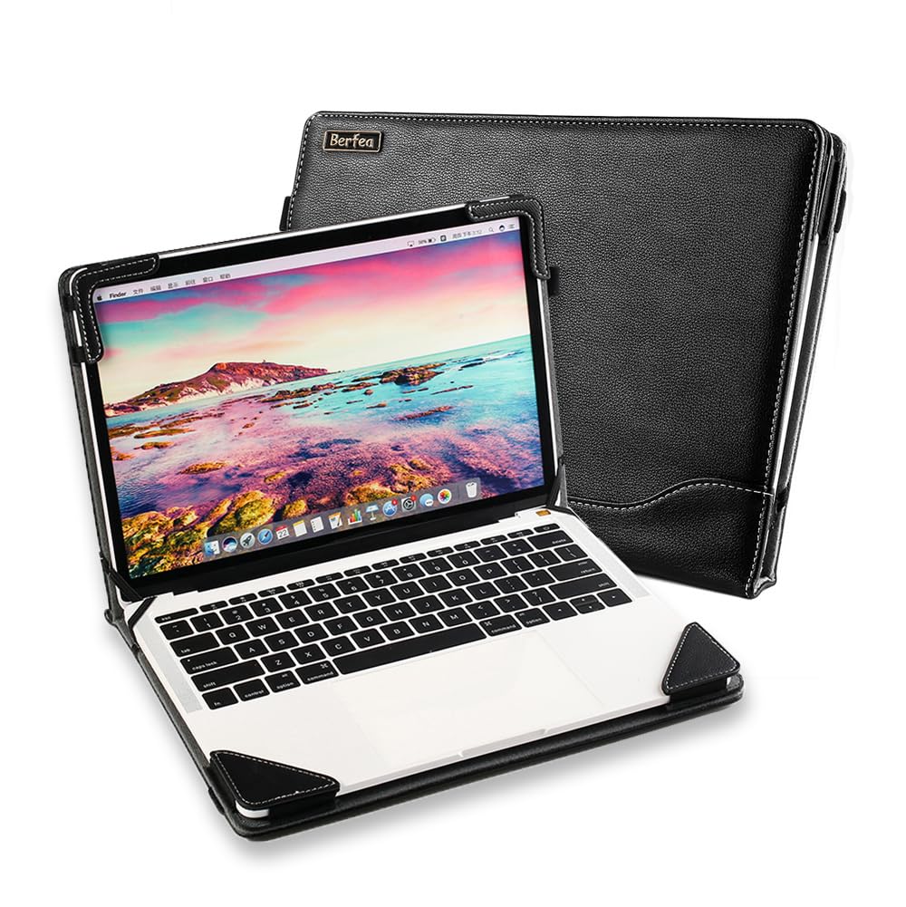 Berfea Laptop Case Cover Compatible with Dell Latitude 5502 5510 5520 5530 5511 5521 3511 Business Laptop 15.6 inch Notebook Sleeve PU Leather Stand Hard Protective Skin