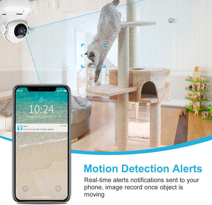 litokam Indoor Security Camera 4 Pack, 360° WiFi Cameras for Home Security, 2K Baby Monitor with Night Vision, Pet Nanny Cam with Motion Detection, 2-Way Audio