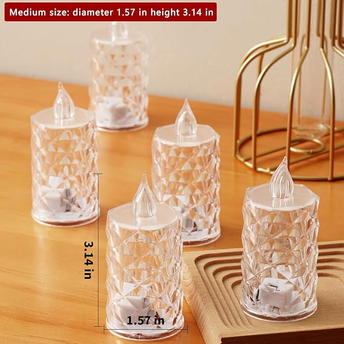 12-Pack Tea Lights Candles Battery Operated,Realistic Flicker & 200+ Hour Runtime - for Centerpieces, Weddings, Halloween, Christmas Decorations & Home Decor