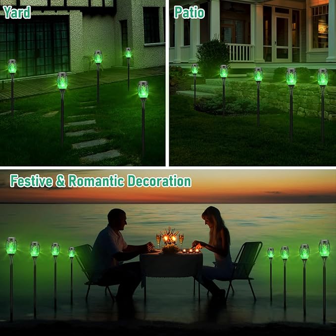 Solar Lights Outdoor, Solar Torch Light with Flickering Flame for Garden Decor, 20.5'' Small Size Solar Powered Garden Lights, Waterproof Flame Torches for Outside Patio Pathway Yard Decorations