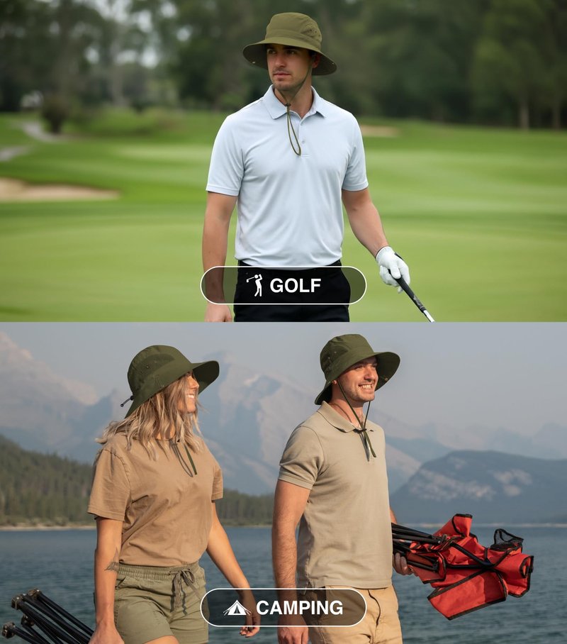 GearTOP UPF 50+ Safari Hats for Women Sun Hats for Men & Women, Mens Bucket Hat Hiking Golf Beach & Fishing Hat for Men