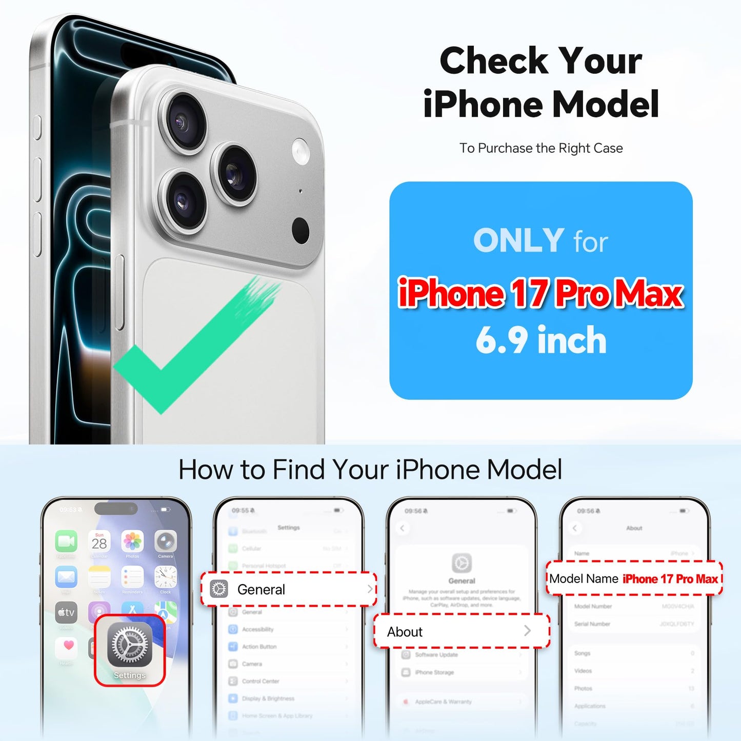 TUCCH Detachable Crossbody Wallet Case for iPhone 17 Pro Max (6.9"), 10 Card Slots RFID Blocking | Lanyard Wrist Strap | Wireless Charging | Zipper Pocket | PU Leather Stand Flip Cover | Bluish Green