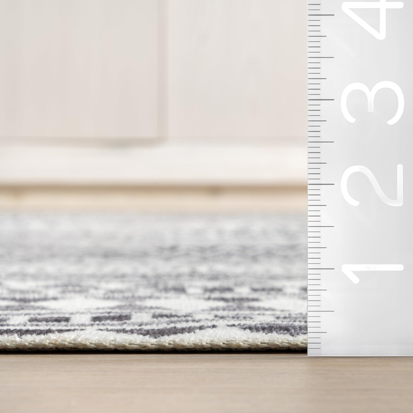 nuLOOM 6' x 9' Machine Washable Stain-Resistant Area Rug with Non Slip Backing, Low Profile for Living Room, Bedroom, and Dining Room, Kira Grey