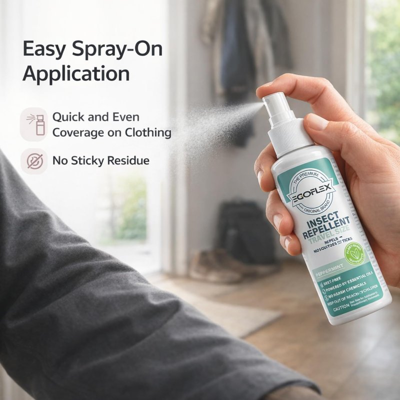3-Pack Mosquito Repellent Spray - DEET-Free Bug Spray Travel Size TSA Approved - Mosquito, Tick & Insect Killer Deterrent with Natural Essential Oils - Peppermint Scent - Safe for Family - 3 Fl Oz