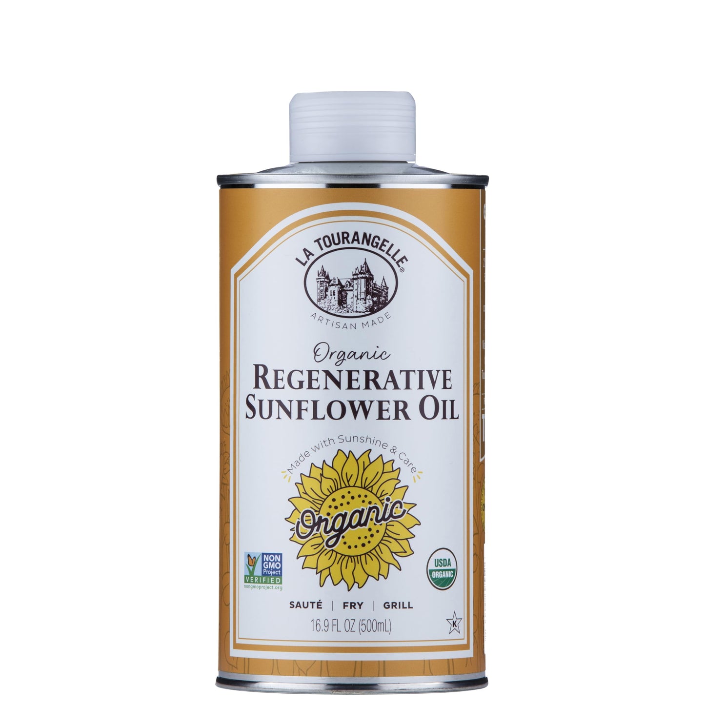 La Tourangelle, Organic Canola Oil, Expeller-Pressed Non-GMO Canola Seeds, Pesticide and Chemical Free, High Heat Neutral Cooking Oil, 16.9 Fl Oz