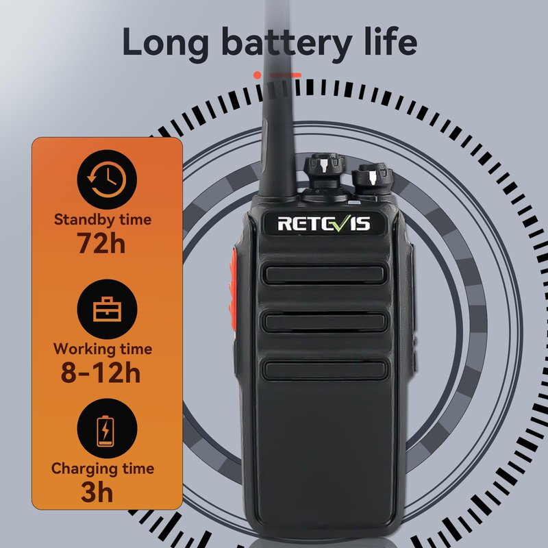 Retevis H-777S Walkie Talkies Long Range,Heavy Duty Portable FRS Two-Way Radios, Hands Free,Safe Call,Rugged Commercial 2 Way Radios with Gang Charger,for Warehouse, Churches,Jobsite(6 Pack)