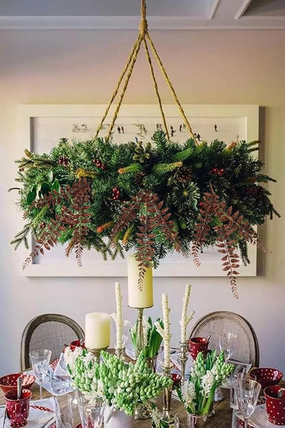 DILATATA 6Pcs Christmas Glitter Leaves Boston Fern Leaves 25" Artificial Bronze Fern Leaf Picks Sprays Giltter Stems for Christmas Tree DIY Xmas Wreath Garland Home Decor - Bronze