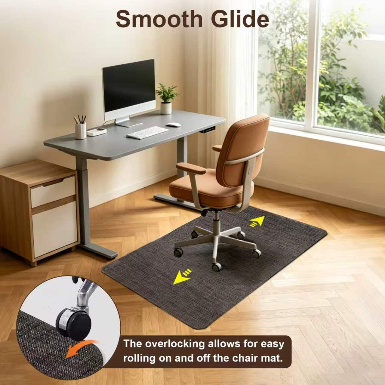 Riveroy Office Chair Mat for Hardwood Floors,Not for Carpets,(Black, “48 x36in”)