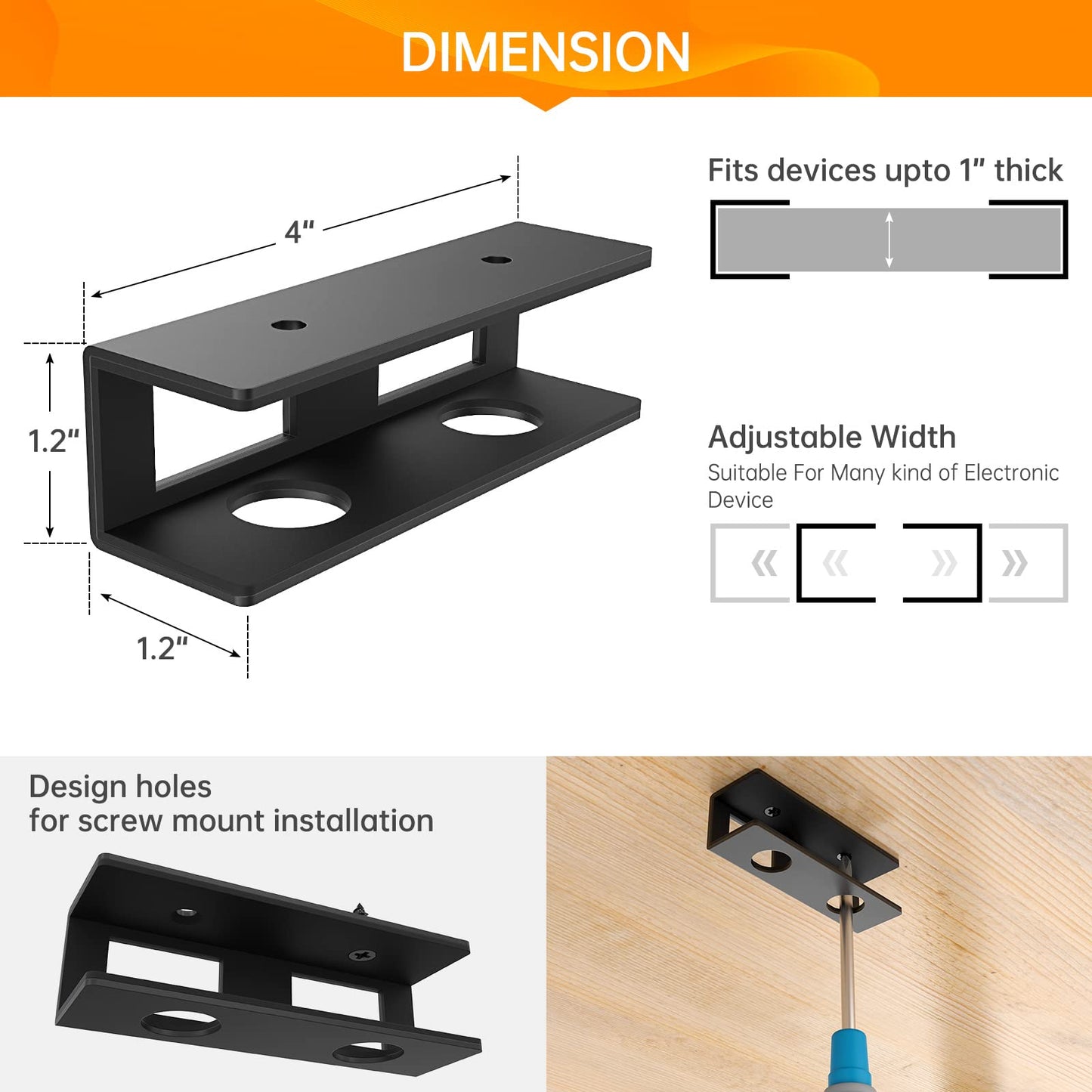 FOROIRON 3 PCS Under Desk Laptop Mount with Anti-Scratch Felt Board Under Desk Laptop Holder Tray Durable Under Desk Shelf for Laptop Thick up to 1.15”