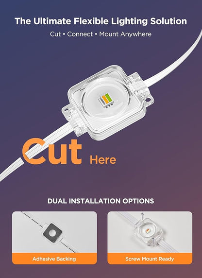 Permanent Outdoor Lights, 150FT with 96 Smart RGBIC LED Lights, DIY Scene Mode, IP68 Waterproof Christmas Lights for Daily and Accent Lighting, Outdoor Decor, House Roof, Holiday Decorations
