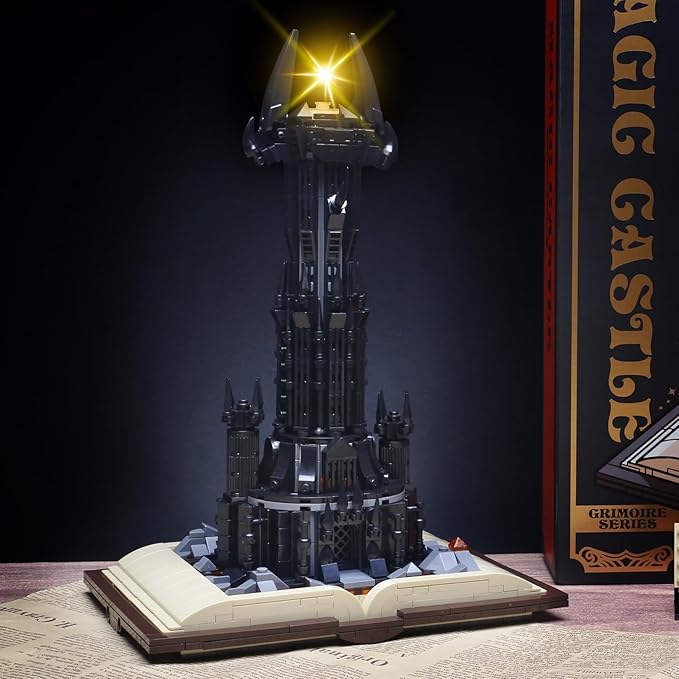 Lord of The RS Castle Building Blocks ToysCreator Architecture Dark Tower Magic Book Building Set Best Choice for 12+ Boys Girls or Adults.