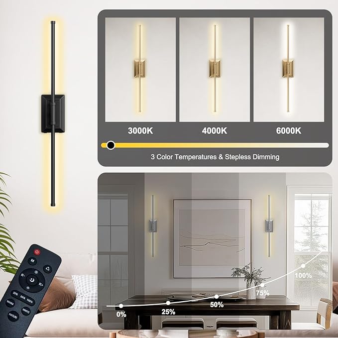Battery Operated Wall Light Set of 1 - Silver Picture Wireless Led Plug In Walls Sconce Fixture Indoor - Art Decor Bathroom Sconces Rechargeable - Modern Bedroom Cordless Lights Fixtures with Remote