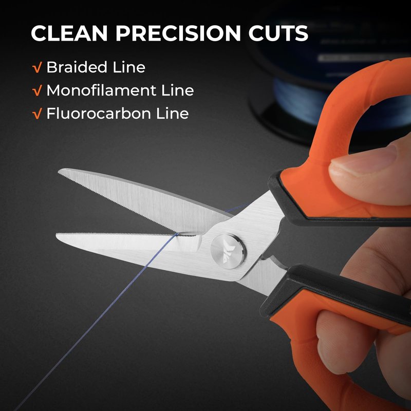 KastKing Paradox 9" & 6" Fishing Scissors - 9" Bait Shears With Sheath & Carabiner, 6" Braided Line Scissors With Stainless Steel Blades, Angler's Kit