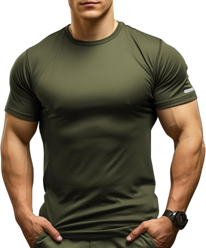 Men's Fitted Workout Shirts - Quick Dry Athletic T-Shirts for Running | Moisture-Wicking Gym Tees