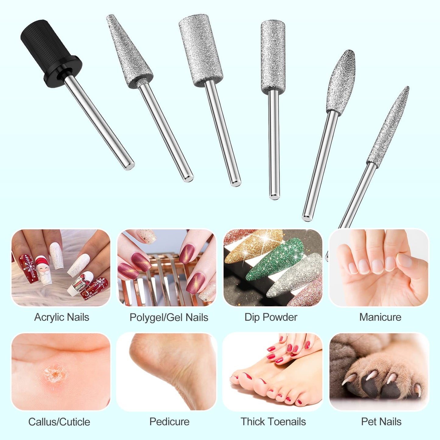 Professional Nail Drill Machine 30000 RPM Efile Electric Nail Filer Kit for Finger Toe Nails, Acrylic Gel Nails, Manicure Pedicure Drill with 6Pcs Nail Bits, 106Pcs Sanding Bands - Pink