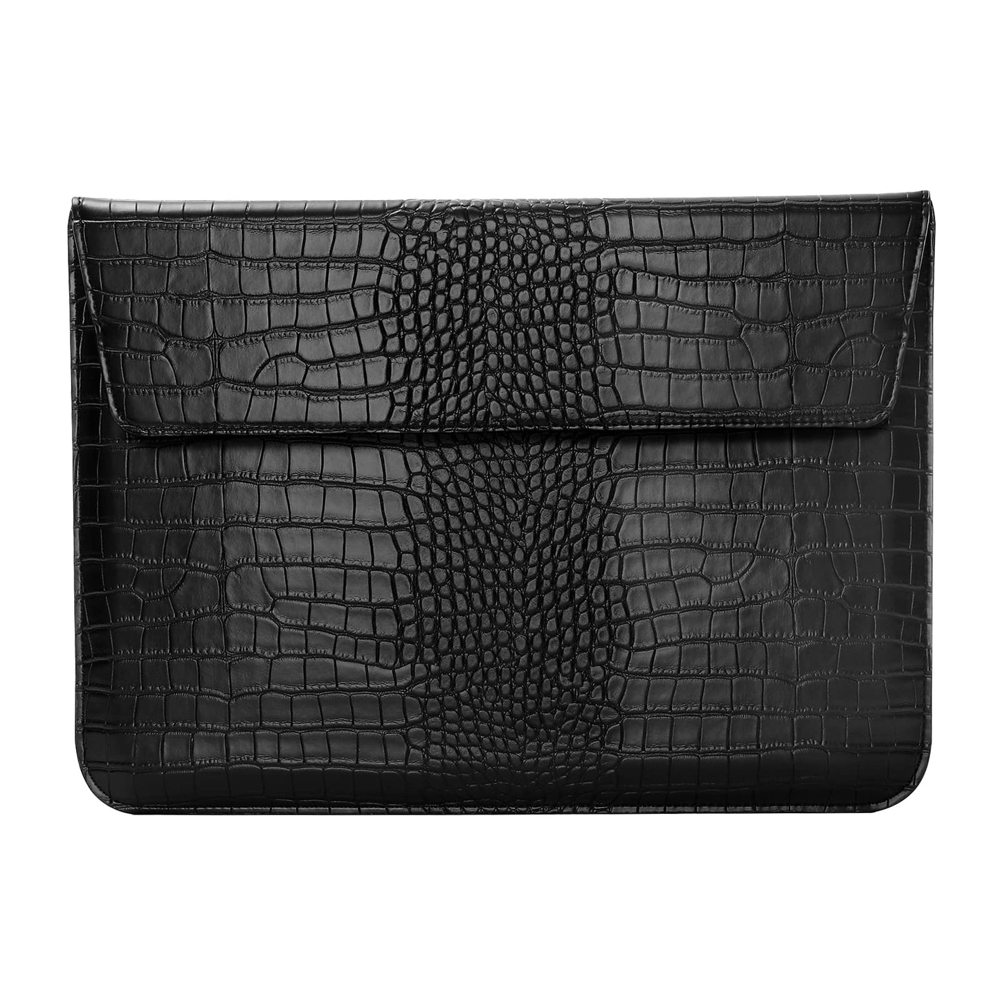 MOSISO Laptop Case 13 inch, 13 inch Laptop Sleeve Compatible with MacBook Neo 13 A18 Pro A3404 Air M4 M3 M2 M1 2026-2018 / Pro M2 M1 2026-2016, Crocodile Grain PU Leather Flap Case Bag, Black