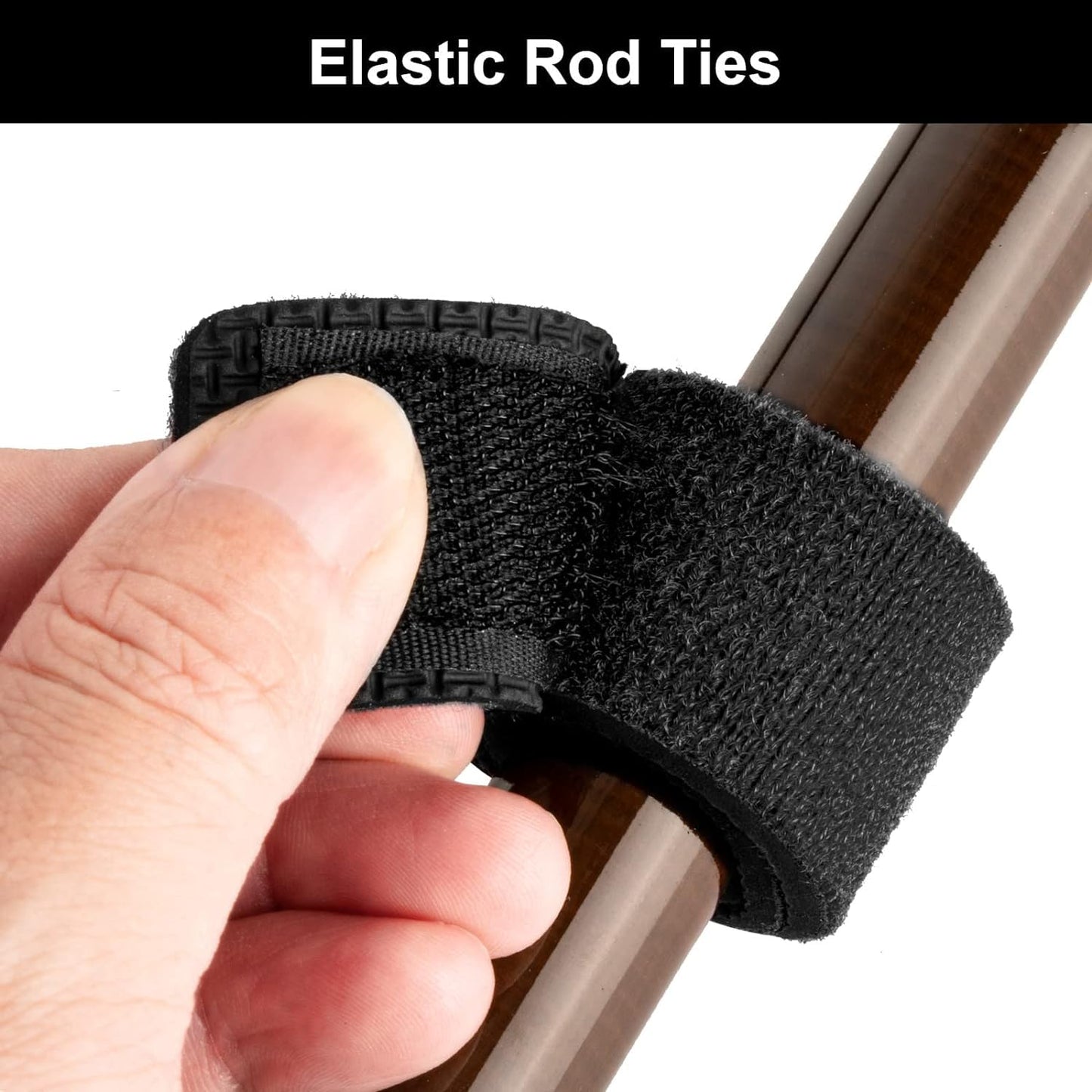 Realure 8 Pcs Fishing Rod Straps Adjustable Neoprene Ties Elastic Fishing Rod Tackle Belt Ties Casting Rod Straps for Fixed Casting Rods & Spinning Rods & Fly Rods Wrap Protectors