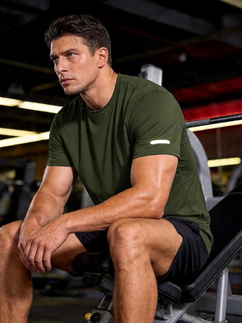 Men's Fitted Workout Shirts - Quick Dry Athletic T-Shirts for Running | Moisture-Wicking Gym Tees
