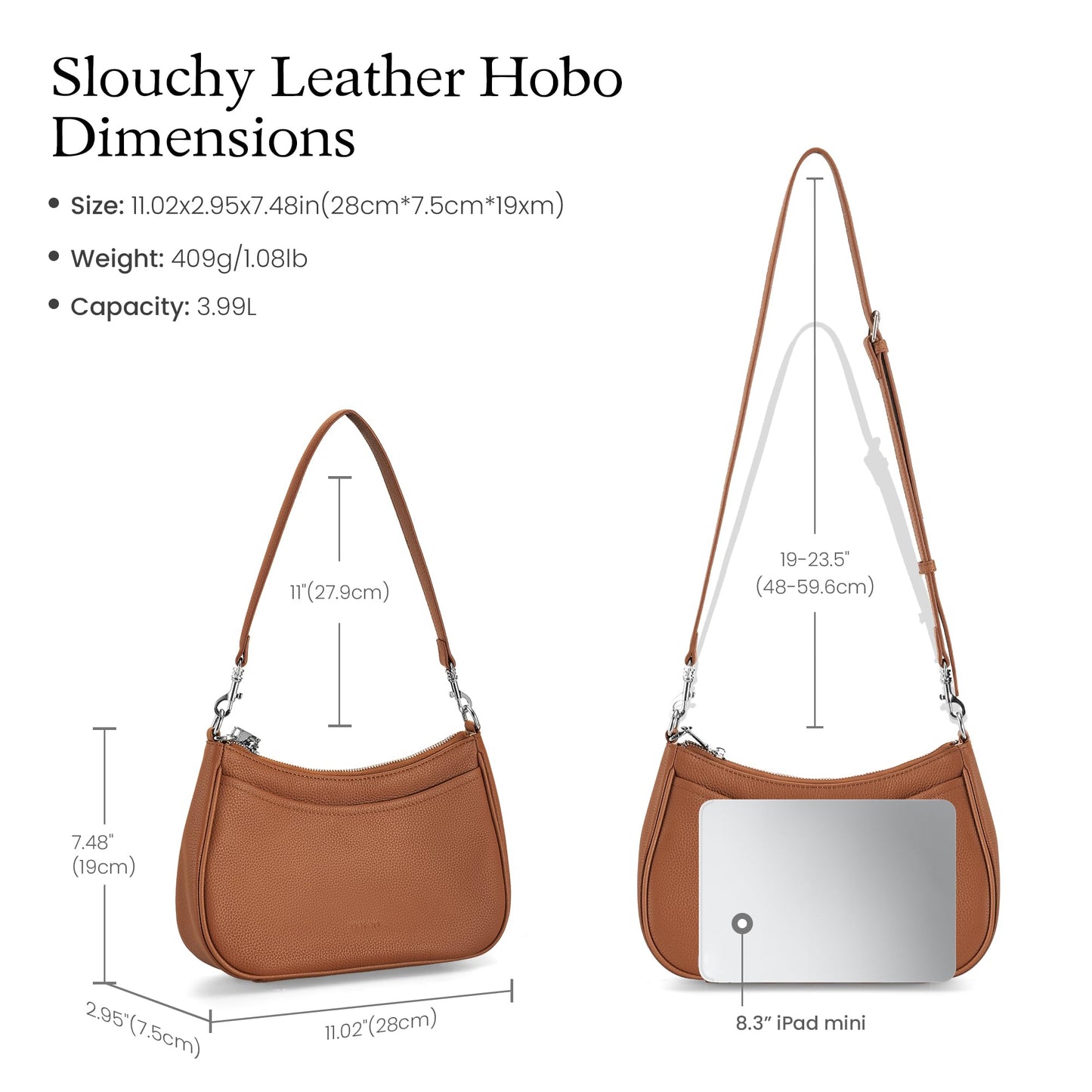 befen Genuine Leather Purse for Women Brown Shoulder Bag Anti Theft Crossbody Bag Soft Real Leather Hobo Crossbody with RFID Blocking Fashion Purse Desinger Women's Shoulder Handbags with 2 Straps