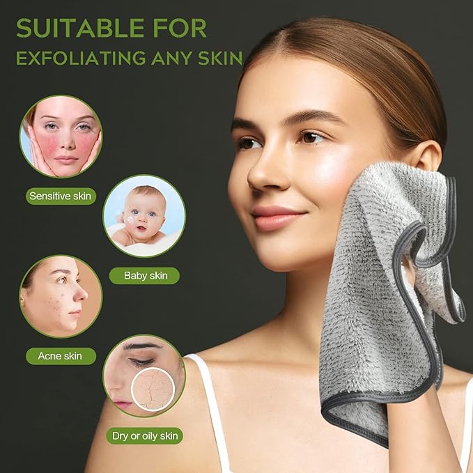SUNLAND Microfiber Face Towels Reusable Makeup Remover Cloth Face Cloth Facial