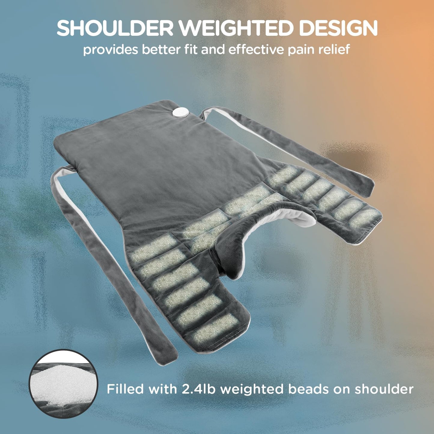 Comfytemp Upgraded Heating Pad for Back Neck Shoulders Deeper Pain Relief, 22"x33" Large Weighted Electric Heat Pad, Gifts for Women Men, Safe Design — 2H Auto-Off, Soft & Washable