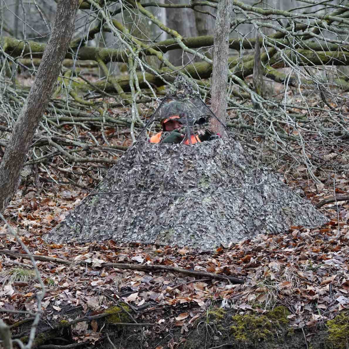 Nukem Grab & Go Hunting Ground Blind - Mossy Oak Country Roots 3D Leafy - Lightweight Stake-Free Pop Up Turkey & Deer Blind (Regular)