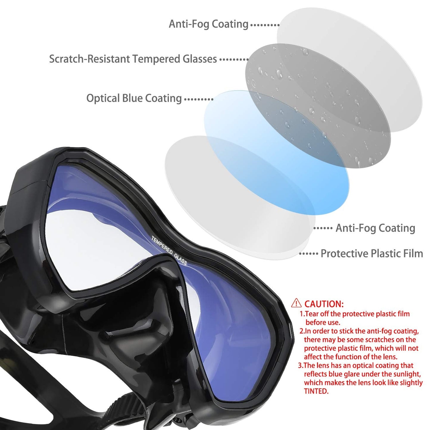 LUXPARD Snorkel Set, Anti-Fog Panoramic View Snorkel Mask and Anti-Leak Dry Snorkel Tube, Snorkeling Gear for Adults, Snorkel Kit Bag Included