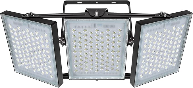 STASUN Flying Series Pro - LED Flood Light Outdoor, 450W 45,000 lumens Stadium Arena Lighting, IP66 Waterproof Exterior Commercial Floodlight, 6000K, 3 Adjustable Heads for Yards, Streets