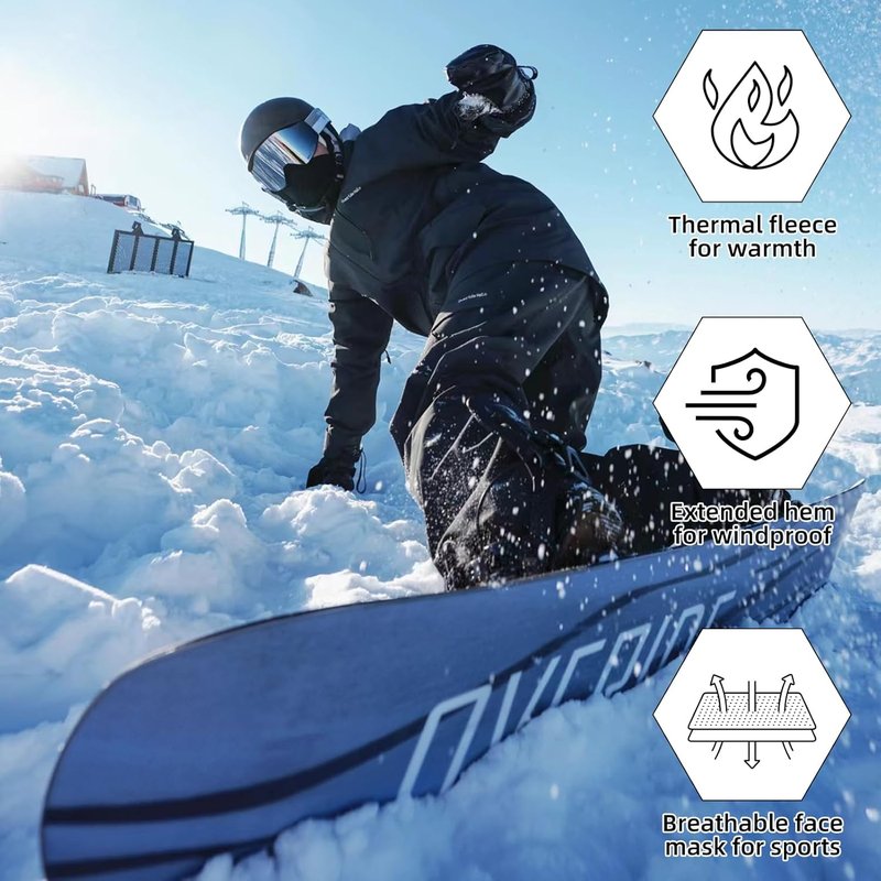 ROCKBROS Ski Balaclava - Thermal Fleece Cold Weather Mask for Men | Winter Protection