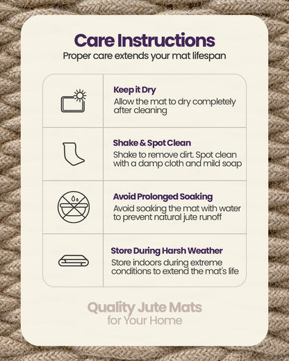 DEXI Jute Door Mat for Front Entryway, 24x35 Braided Woven Doormat Outside Entrance, Dirt Trapper Natural Fiber Entry Mats for Patio, Brown
